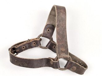 Paar Marschriemen für Stiefel, braunes Leder, guter Gesamtzustand, ungereinigt