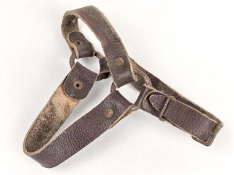 Paar Marschriemen für Stiefel, braunes Leder, guter Gesamtzustand, ungereinigt