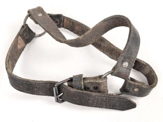 Paar Marschriemen für Stiefel, schwarzes Leder,...