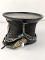 Bayern, Tschako für Landwehr Modell 1825. Nicht zugehöriger Kordon, diverse Mottenschäden, sonst gut