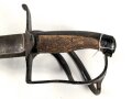 Bayern, Cheveaulegersäbel Modell Rumford 1802, ohne Scheide, Gesamtlänge 104 cm,  2 spangiges Gefäß nachlackiert und wackelt, Spangen angerissen aber fest,  Belederung fehlt,