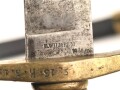 Preußen Kaiserreich, Faschinenmesser 1852 ,Truppenstempel nummerngleich, Hersteller E.Wilhelm Solingen, Klingenrücken W60 gestempelt , alle Metallteile mit Abnahmestempel, Klammer bei Ortblech fehlt