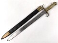 Preußen Kaiserreich, Faschinenmesser 1852 ,Truppenstempel nummerngleich, Hersteller E.Wilhelm Solingen, Klingenrücken W60 gestempelt , alle Metallteile mit Abnahmestempel, Klammer bei Ortblech fehlt