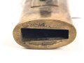Preußen Kaiserreich, Scheide für Seitengewehr 1871, Naht geschlossen, Truppenstempel auf Mundblech, Abnahmestempel auf Mund- und Ortblech, Klammer Ortblech fehlt, Scheidenmundöffnung für Klingenbreite 29,5 mm, Gesamtlänge 49,7cm