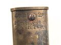 Preußen Kaiserreich, Scheide für Seitengewehr 1871, Naht geschlossen, Truppenstempel auf Mundblech, Abnahmestempel auf Mund- und Ortblech, Klammer Mundblech fehlt ,Leder darunter ausgerissen