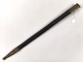 Preußen Kaiserreich, Scheide für Eigentums-Seitengewehr 1871, Naht geschlossen, Scheidenmundöffnung  für Klingenbreite 23,5 mm, Gesamtlänge ca 50 cm, Leder hart