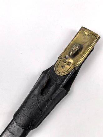 Großbritannien, Drummer Sword für Royal Marines, Modell 1857 Pattern Mark1, 2 schneidige Klinge mit Mittelgrat, Messinggriff mit Herrschermonogram VR, diverse Stempel und Marken auf dem Griffstück