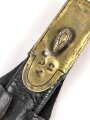 Großbritannien, Drummer Sword für Royal Marines, Modell 1857 Pattern Mark1, 2 schneidige Klinge mit Mittelgrat, Messinggriff mit Herrschermonogram VR, diverse Stempel und Marken auf dem Griffstück