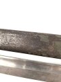 1.Weltkrieg, Aushilfsseitengewehr Typ EB33  ( nach Carter ) sogenannter badischer Typ  mit gegossenem Ganzstahlgriff und Reinigungsöffnung, Scheide Originallack