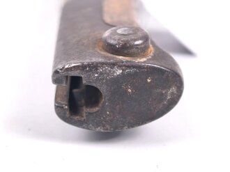 Preussen, Seitengewehr 1884/98 alter Art, W 88, ohne Scheide, Klinge beschliffen, Hersteller PD Lüneschloss Solingen, Truppenstempel, unschlau gereinkigt