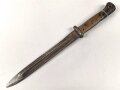 Preussen, Seitengewehr 1884/98 alter Art, W 88, ohne Scheide, Klinge beschliffen, Hersteller PD Lüneschloss Solingen, Truppenstempel, unschlau gereinkigt