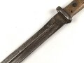 Preussen, Seitengewehr 1884/98 alter Art, W 88, ohne Scheide, Klinge beschliffen, Hersteller PD Lüneschloss Solingen, Truppenstempel, unschlau gereinkigt