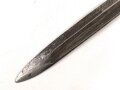 Preussen, Seitengewehr 1884/98 alter Art, W 88, ohne Scheide, Klinge beschliffen, Hersteller PD Lüneschloss Solingen, Truppenstempel, unschlau gereinkigt