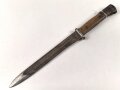 Preussen, Seitengewehr 1884/98 alter Art, W 88, ohne Scheide, Klinge beschliffen, Hersteller PD Lüneschloss Solingen, Truppenstempel, unschlau gereinkigt