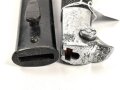Exraseitengewehr  KS98,  Eigentumstück, Gesamtlänge 35 cm, ohne Hersteller, roter Filz in Führungsschiene,