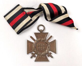 Ehrenkreuz für Frontkämpfer mit Hersteller R.V. 26 Pforzheim, Band beiliegend