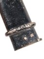 Frankreich, Seitengewehr Mousqueton d Artillerie Mannlicher Berthier, Ausführung 2. Modell 1892 und 92/17, Holzgriffschalen genietet, gereinigt, die Scheide vermutlich alt überlackiert