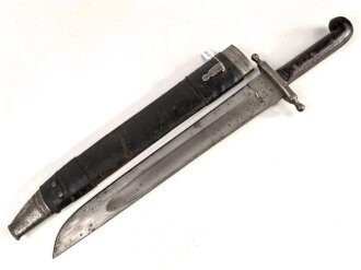 Österreich, Pionierfaschinenmesser Modell 1853/89, Lederverstärkungen an Mund und Ortblech,