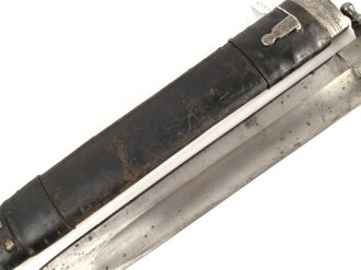Österreich, Pionierfaschinenmesser Modell 1853/89, Lederverstärkungen an Mund und Ortblech,