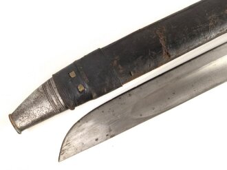 Österreich, Pionierfaschinenmesser Modell 1853/89, Lederverstärkungen an Mund und Ortblech,