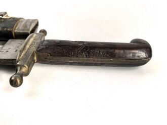 Österreich, Pionierfaschinenmesser Modell 1853/89, Lederverstärkungen an Mund und Ortblech,