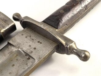 Österreich, Pionierfaschinenmesser Modell 1853/89, Lederverstärkungen an Mund und Ortblech,