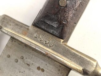 Österreich, Pionierfaschinenmesser Modell 1853/89, Lederverstärkungen an Mund und Ortblech,