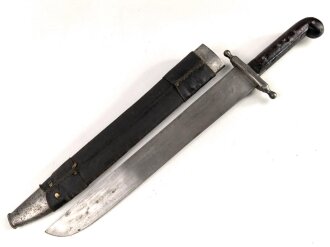 Österreich, Pionierfaschinenmesser Modell 1853/89, Lederverstärkungen an Mund und Ortblech,