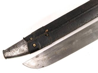 Österreich, Pionierfaschinenmesser Modell 1853/89, Lederverstärkungen an Mund und Ortblech,