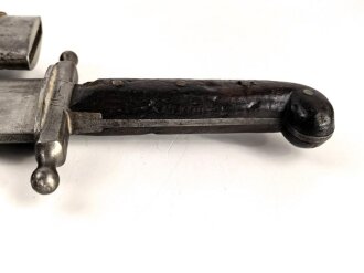Österreich, Pionierfaschinenmesser Modell 1853/89, Lederverstärkungen an Mund und Ortblech,