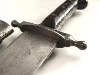 Österreich, Pionierfaschinenmesser Modell 1853/89, Lederverstärkungen an Mund und Ortblech,
