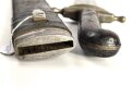 Österreich, Pionierfaschinenmesser Modell 1853/89, Lederverstärkungen an Mund und Ortblech,