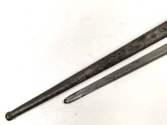 Frankreich, Seitengewehr Gras für Kadetten, sogenanntes  "Scolair-Modell", Klingenspitze vorschriftsmässig abgerundet, Holzgriffschalen, Nummer auf Parierstange, seltenes Stück
