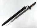 Großbritannien, Seitengewehr 1911 Pattern Enfield P07 Hooked Quillon Bayonet  seltene Scheide des 1.Modells, Hersteller Sanderson, Scheidenblech und Griffteile nachlackiert