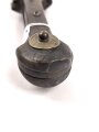Russland, Kaukasus 19.Jahrhundert, Horngriffschalen  mit Beschlägen aus verschiedenen arabischen und einer spanischen Münze,  Klinge scharf mit 3 Hohlbahnen und Rosettenmarke, oberflächlicher Rost, Gesamtlänge 77,5 cm,