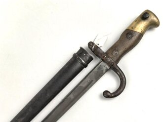Frankreich, Seitengewehr Modell Gras 1874 , nicht nummerngleich, ungereinigt