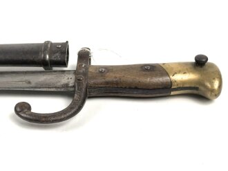 Frankreich, Seitengewehr Modell Gras 1874 , nicht nummerngleich, ungereinigt