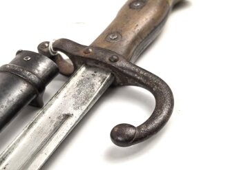 Frankreich, Seitengewehr Modell Gras 1874 , nicht nummerngleich, ungereinigt
