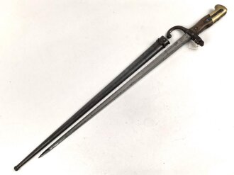 Frankreich, Seitengewehr Modell Gras 1874 , nicht nummerngleich, ungereinigt