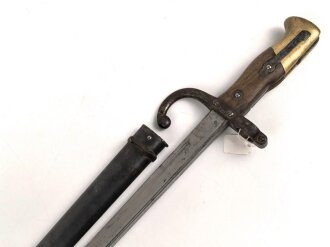 Frankreich, Seitengewehr Modell Gras 1874 , nicht nummerngleich, ungereinigt
