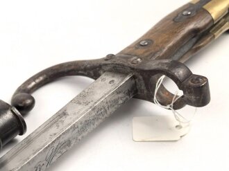 Frankreich, Seitengewehr Modell Gras 1874 , nicht nummerngleich, ungereinigt