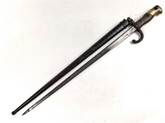 Frankreich, Seitengewehr Modell Gras 1874 , nicht nummerngleich, ungereinigt