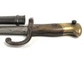 Frankreich, Seitengewehr Modell Gras 1874 , nicht nummerngleich, ungereinigt
