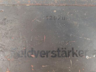 Gehäusedeckel zum Feldverstärker a der Wehrmacht. Originallack, Maße 34 x 22,5 cm