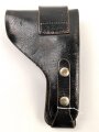 Pistolentasche schwarzes Leder, Alter und Herkunft unbekannt