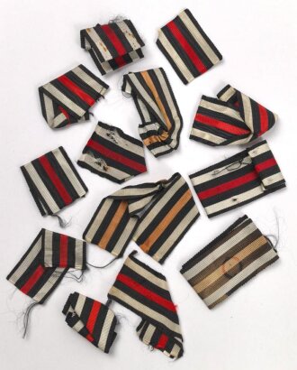 Konvolut Bandabschnitte zum Ehrenkreuz für Frontkämpfer / Kriegsteilnehmer. Breite meist 30mm