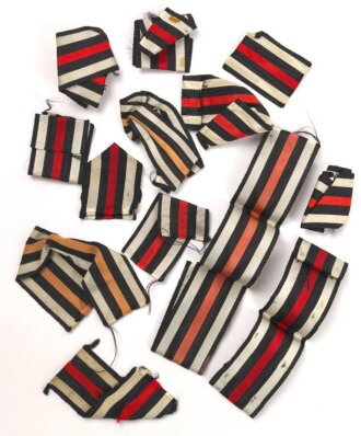 Konvolut Bandabschnitte zum Ehrenkreuz für Frontkämpfer / Kriegsteilnehmer. Breite meist 30mm