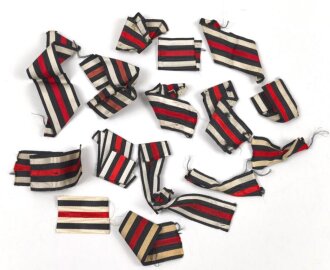 Konvolut Bandabschnitte zum Ehrenkreuz für Frontkämpfer / Kriegsteilnehmer. Breite meist 30mm