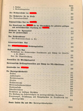 Organisationsbuch der NSDAP, Auflage 1936, 550 Seiten, Einband leicht defekt innen