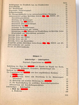 Organisationsbuch der NSDAP, Auflage 1936, 550 Seiten, Einband leicht defekt innen